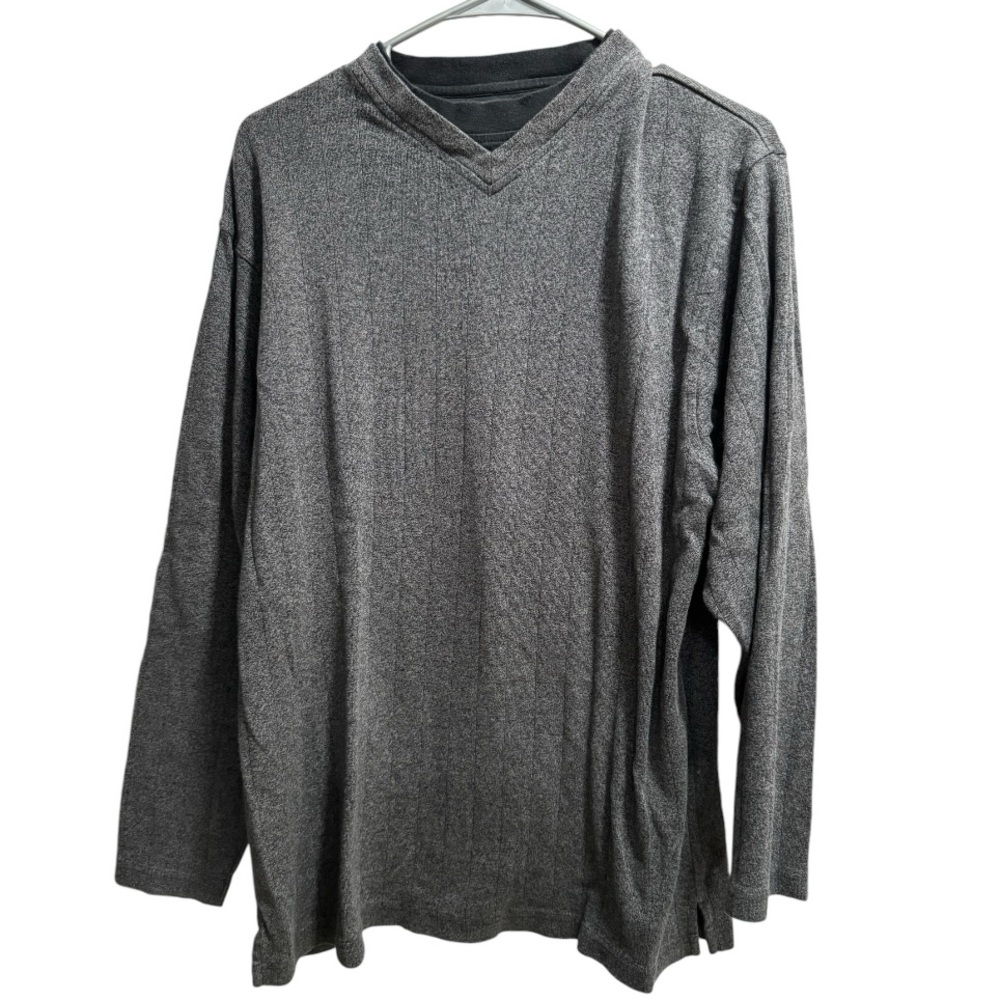 (2)‎ Haggar Sweaters, Size Large Long Sleeve Pullover, Burgundy and Gray